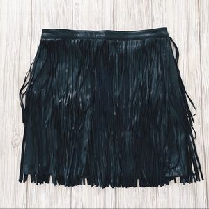 Black fringe skirt